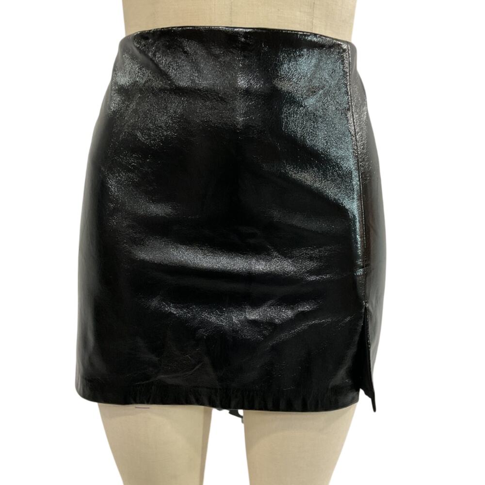 Amanda Uprichard Glossy Black Dale Skort Size XL - Picture 2 of 5